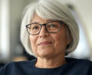 coupe de cheveux femme 60 ans avec lunettes