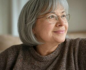 coupe de cheveux femme 60 ans avec lunettes