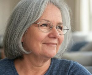 coupe de cheveux femme 60 ans avec lunettes