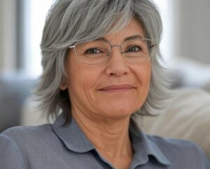 coupe de cheveux femme 60 ans avec lunettes