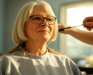 coupe de cheveux femme 60 ans avec lunettes